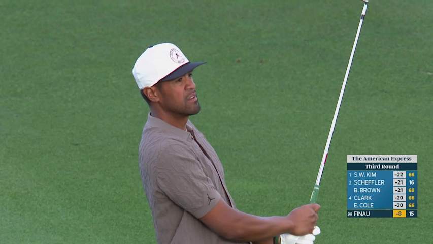 Tony Finau makes birdie on No. 16 at The American Express