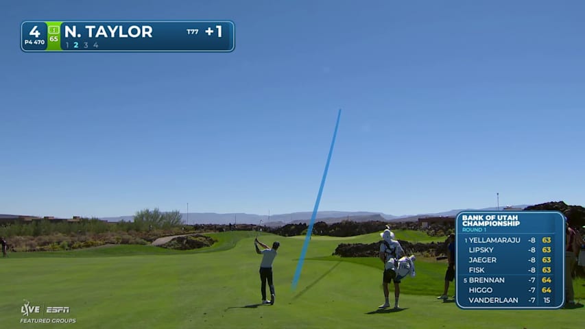 Nick Taylor gets up-and-down from 139 yards for birdie on No. 4 at Bank of Utah