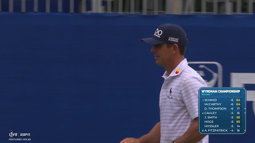 Tyler Collet drains 10-foot putt for birdie on No. 3 at Wyndham