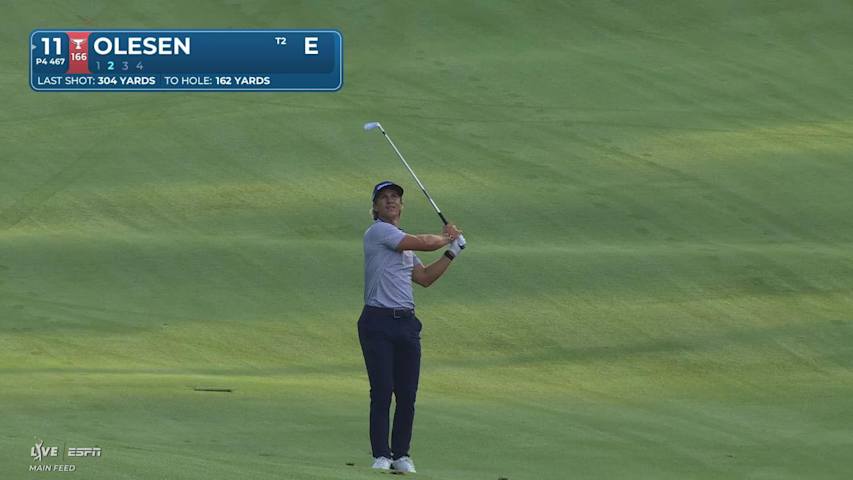 Thorbjørn Olesen's 161-yard approach sets up birdie on No. 11 at Wyndham