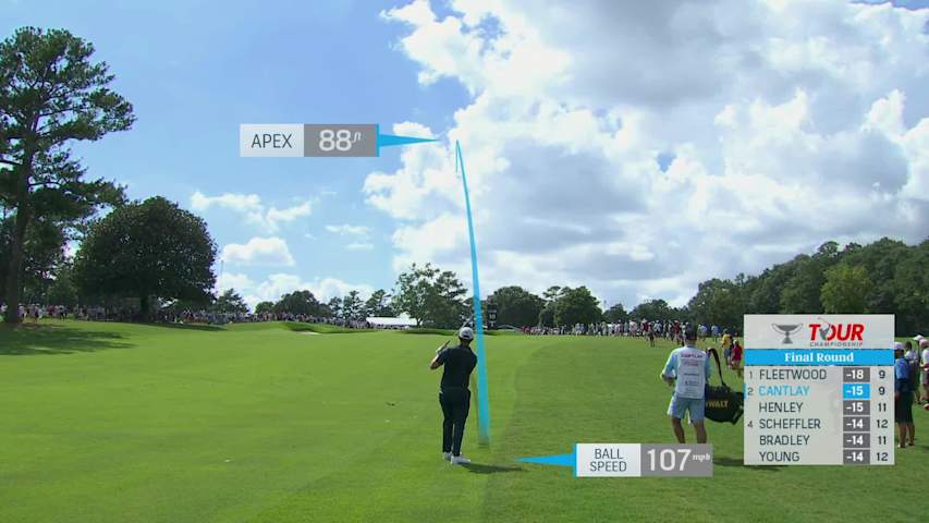 Patrick Cantlay stuffs wedge to set up birdie on No. 10 at TOUR Championship
