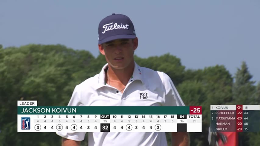Jackson Koivun's 300-yard drive sets up birdie on No. 16 at 3M Open