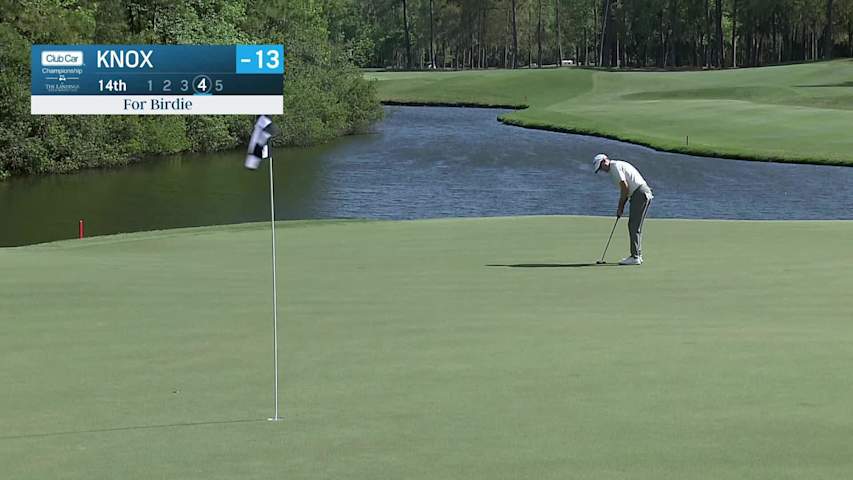 Russell Knox makes birdie putt on No. 14 at Club Car Championship