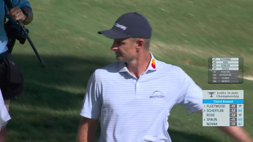Justin Rose makes birdie on No. 18 at FedEx St. Jude