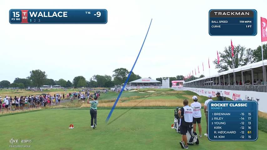 Matt Wallace sinks 36-foot birdie putt on No. 15 at Rocket Classic