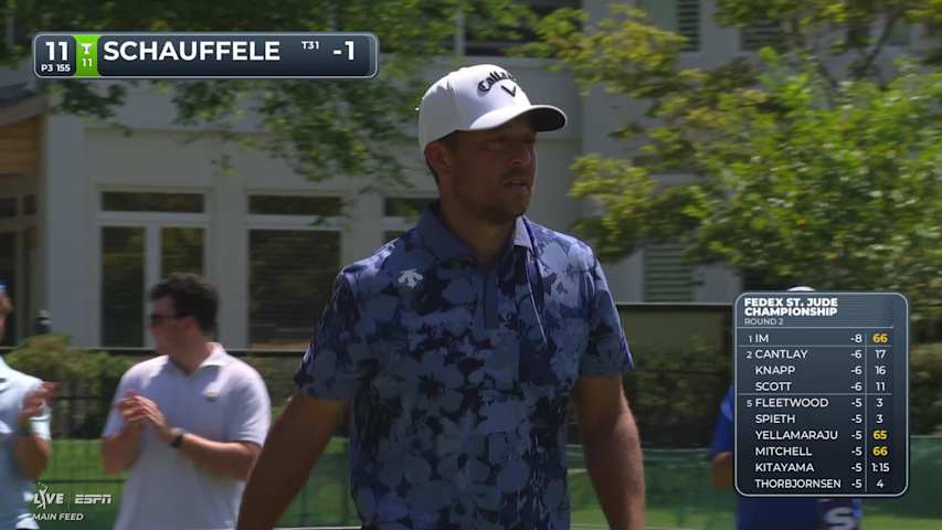 Xander Schauffele hits tee shot to 1 foot, sets up birdie on No. 11 at FedEx St. Jude