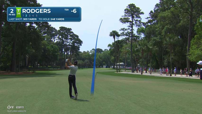 Patrick Rodgers sinks 3-foot putt for birdie on No. 2 at RBC Heritage