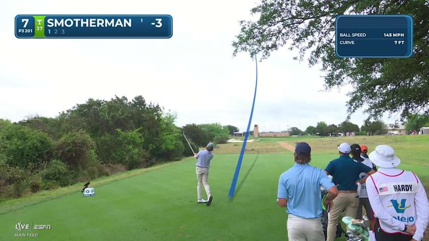 Austin Smotherman hits tee shot to 8 feet, sets up birdie on No. 7 at Valero