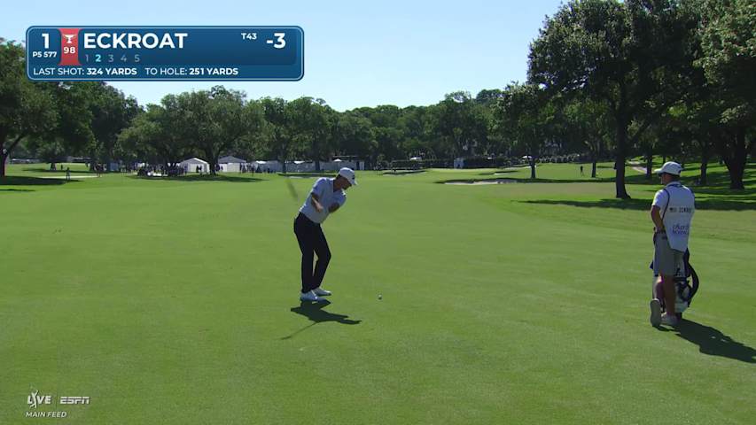 Austin Eckroat reaches par-5 No. 1 in two, makes eagle at Charles Schwab