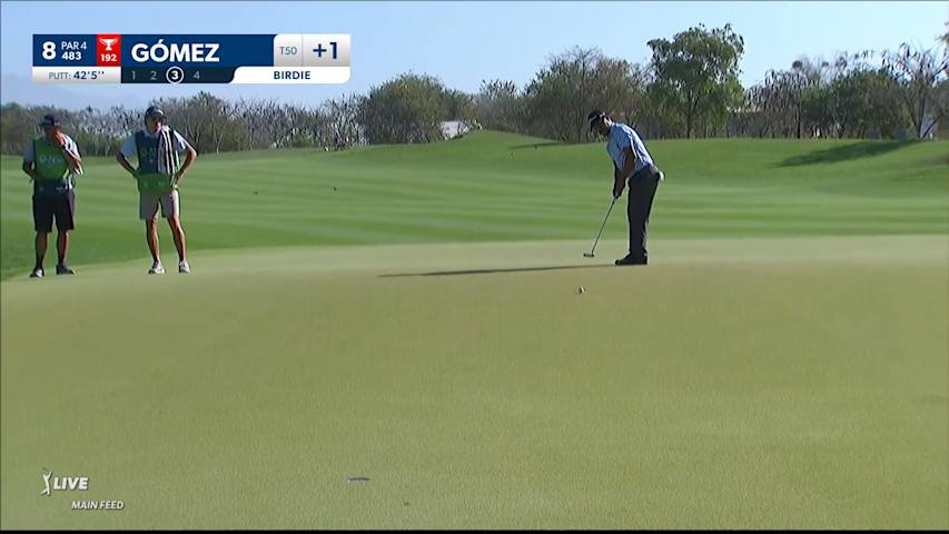 Fabián Gómez sends in 42-footer for birdie at Mexico Open