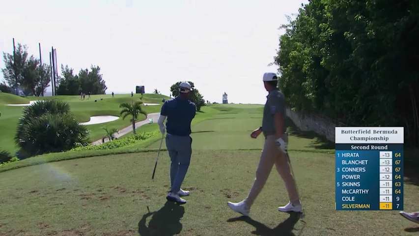 Ben Silverman hits tee shot to 11 feet, sets up birdie on No. 8 at Butterfield Bermuda