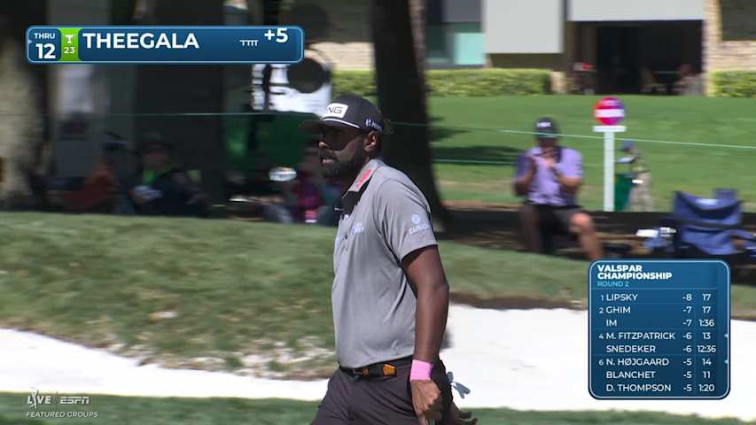 Sahith Theegala sinks 23-foot birdie putt on No. 3 at Valspar
