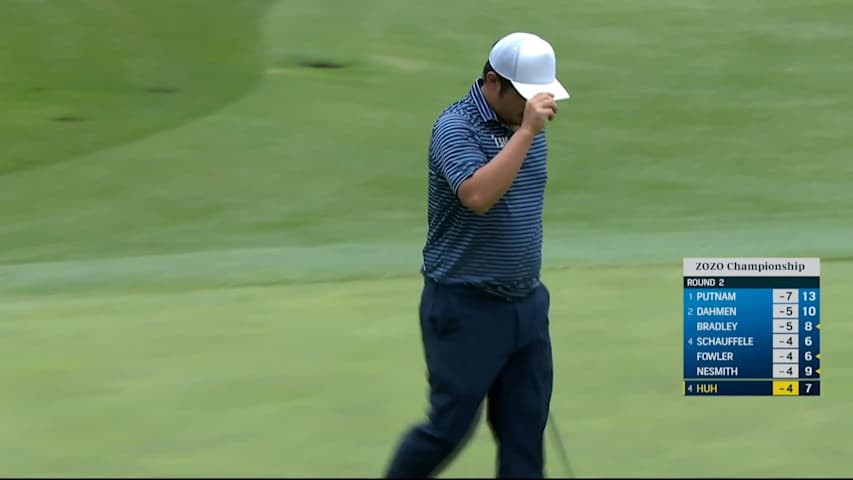 John Huh goes flagstick hunting on No. 8 yielding birdie at ZOZO