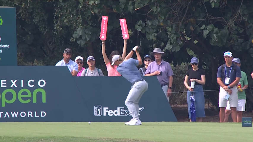 Frankie Capan III uses slope to set up birdie at Mexico Open