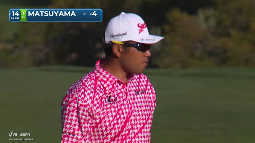 Hideki Matsuyama hits 166-yard approach to 3 feet, sets up birdie on No. 14