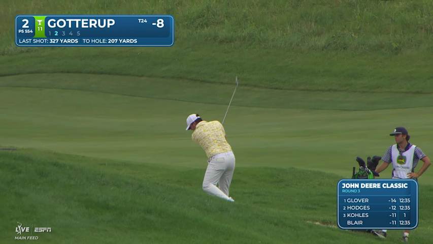 Chris Gotterup sinks 33-foot eagle putt on No. 2 at John Deere