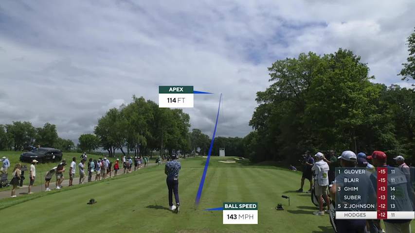 Lee Hodges hits tee shot to 7 feet, sets up birdie on No. 12 at John Deere