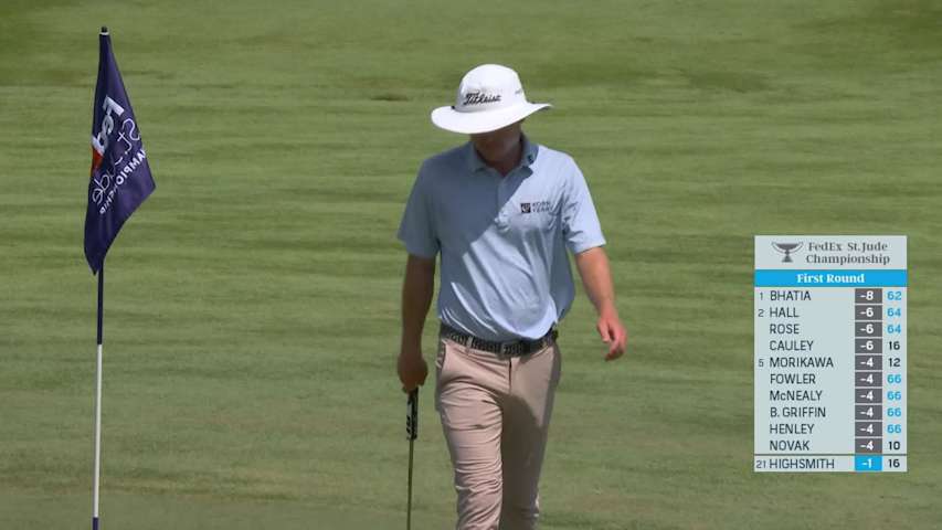 Joe Highsmith sinks putt from fringe for birdie at FedEx St. Jude
