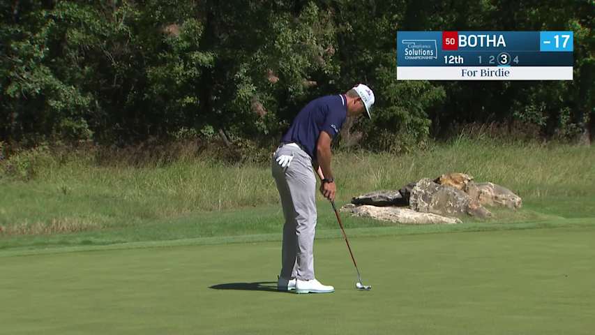 Barend Botha makes birdie on No. 12 at Compliance Solutions