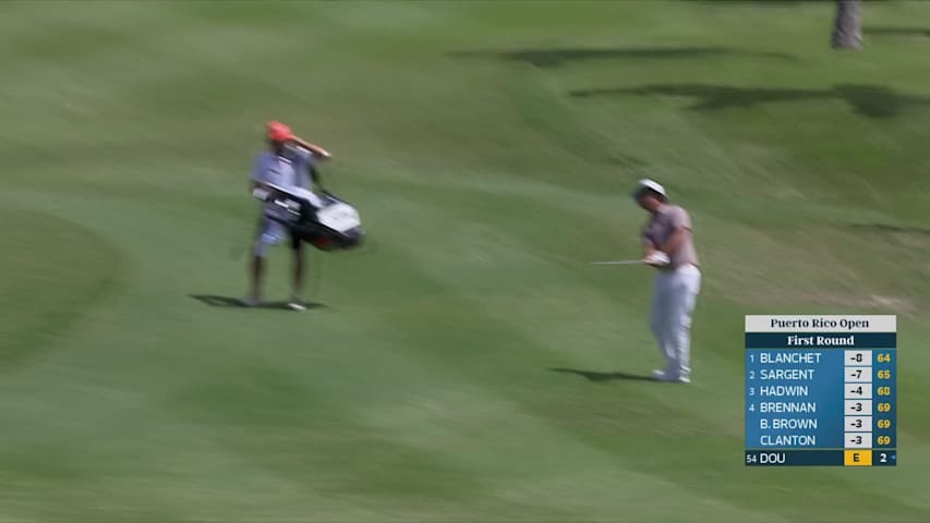 Zecheng Dou holes out for birdie on No. 12 at Puerto Rico