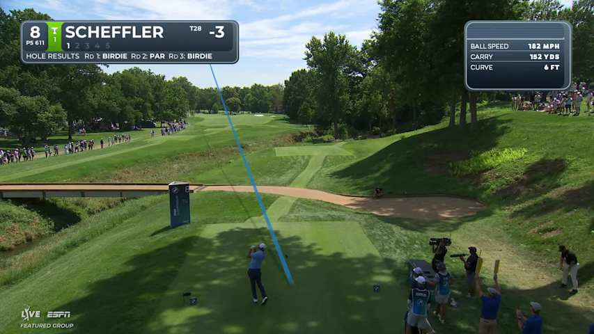 Scottie Scheffler holes 41-foot shot for eagle on No. 8 at BMW Championship