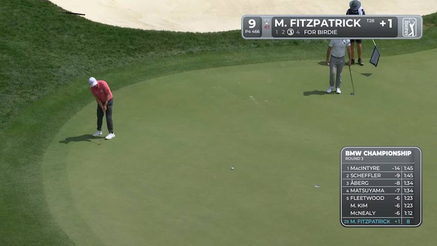 Matt Fitzpatrick makes birdie on No. 9 at BMW Championship