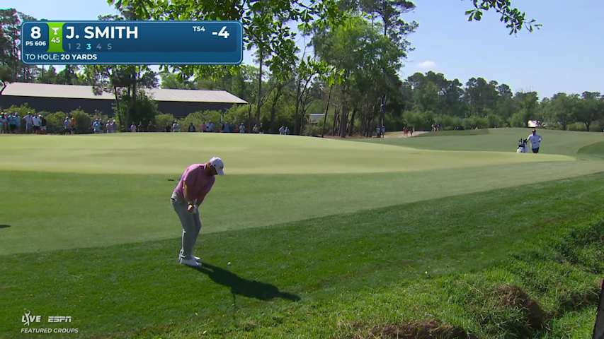 Jordan L Smith rolls in 6-foot birdie putt on No. 8 at Texas Children's