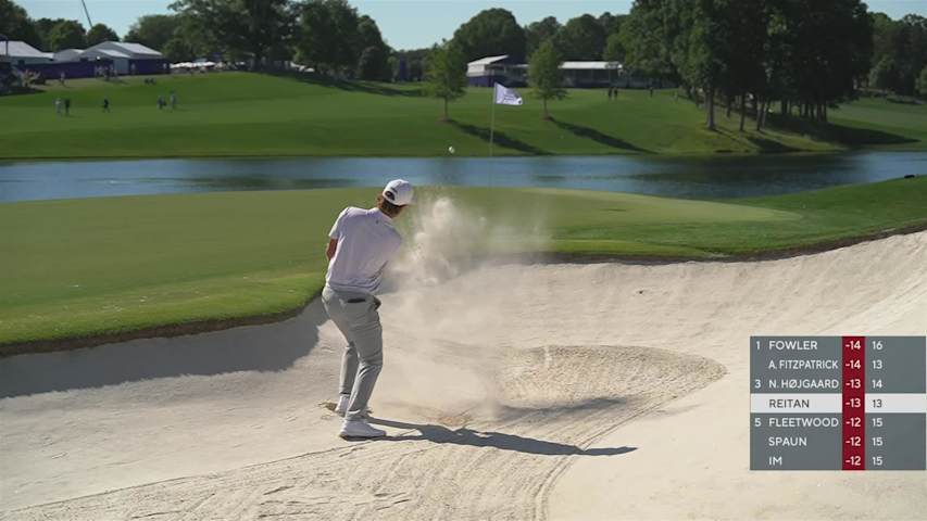 Kristoffer Reitan drains 6-foot putt for birdie on No. 14 at Truist Championship