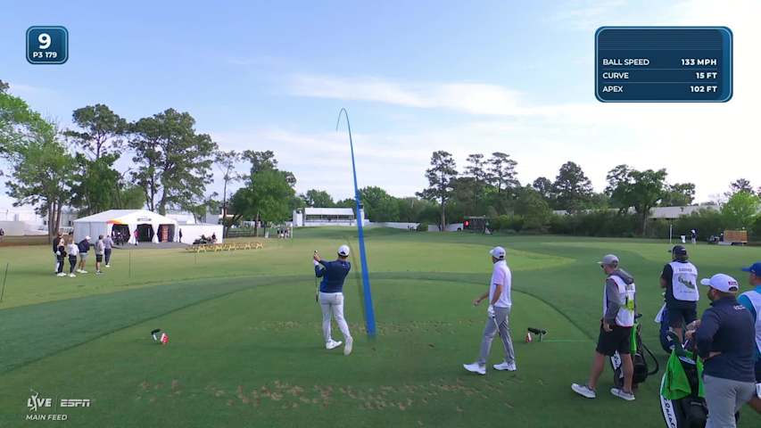 Adrien Saddier hits 182-yard drive to 11 feet, sets up birdie on No. 9 at Texas Children's