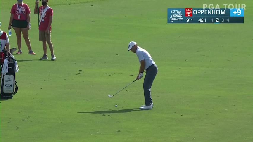 Rob Oppenheim approach leads to birdie putt on No. 9 in Round 2 at The Honda Classic