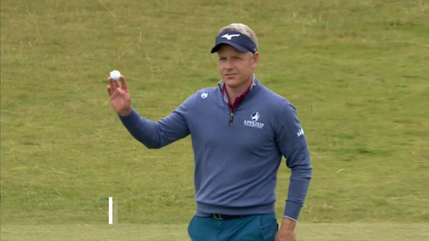 Luke Donald makes birdie putt at Genesis Scottish Open