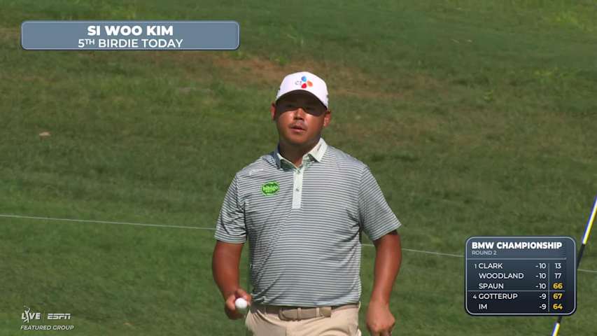 Si Woo Kim drains 11-foot putt for birdie on No. 12 at BMW Championship