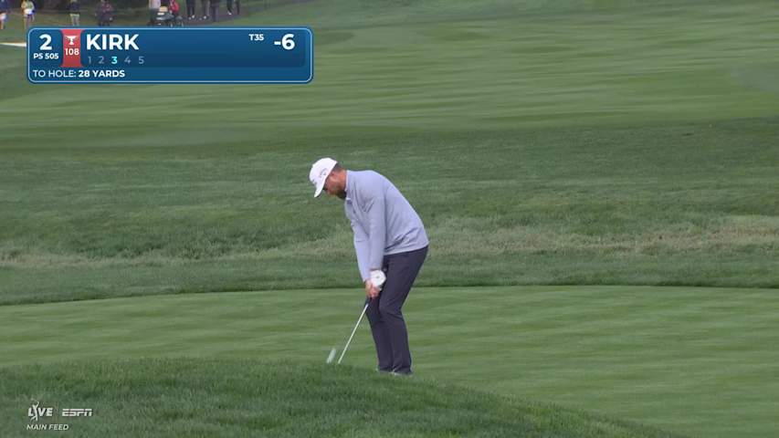 Chris Kirk sinks 6-foot birdie putt on No. 2 at AT&T Pebble Beach