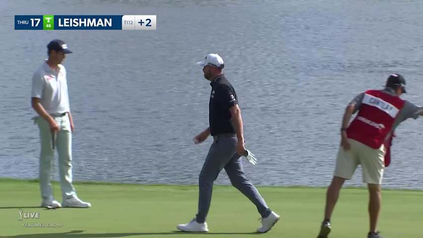 Marc Leishman chips in to save par at Travelers