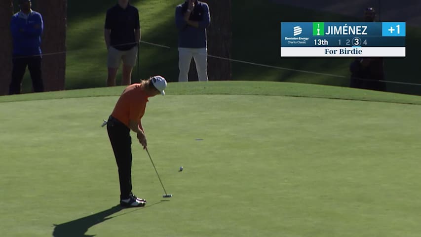 Miguel Angel Jiménez makes birdie on No. 13 at Dominion Energy Charity Classic