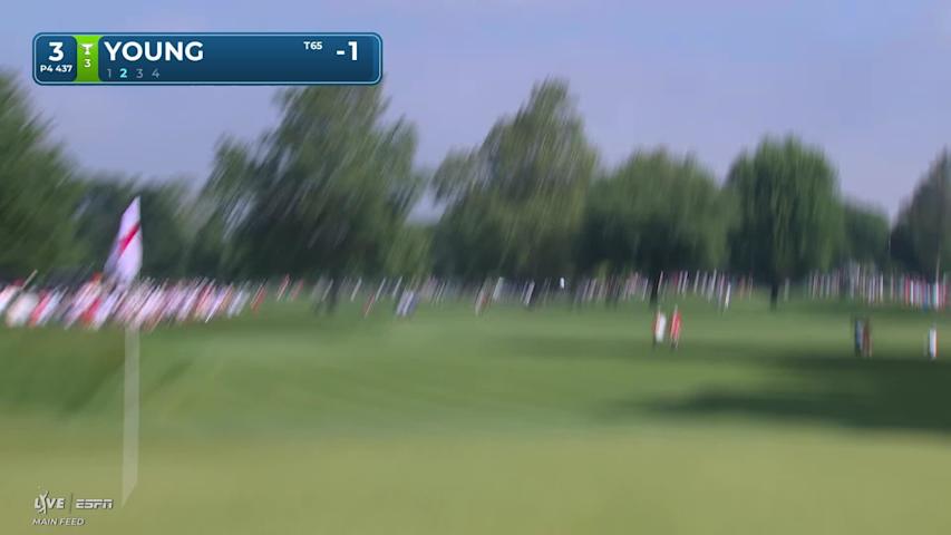 Cameron Young's 117-yard approach sets up birdie on No. 3 at Travelers