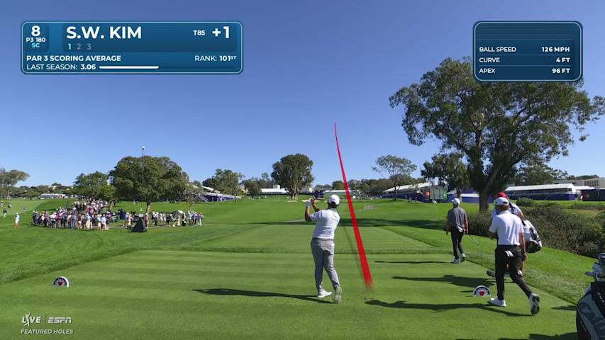 Si Woo Kim hits 180-yard tee shot to 5 feet, makes birdie on No. 8 at Farmers