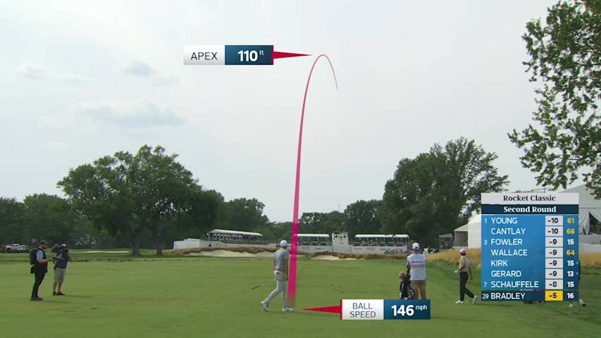 Keegan Bradley's 226-yard approach sets up birdie on No. 17 at Rocket Classic