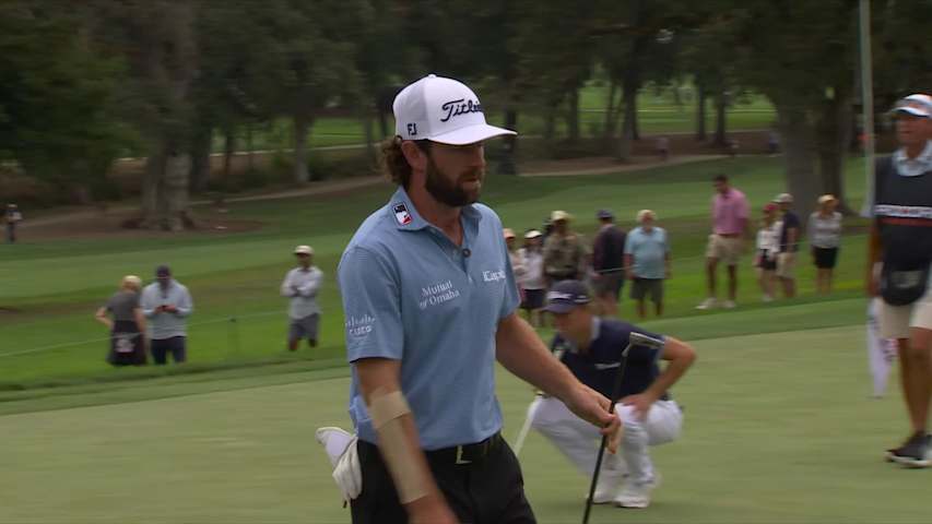 Cameron Young hits 123-yard approach to 6 feet, sets up birdie on No. 3 at Procore