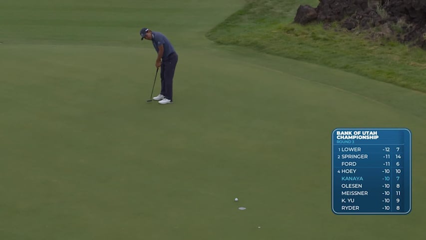 Takumi Kanaya sinks 22-foot birdie putt on No. 8 at Bank of Utah