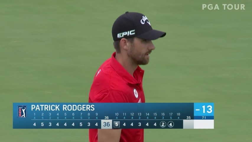 Patrick Rodgers makes birdie on No. 17 at Bermuda