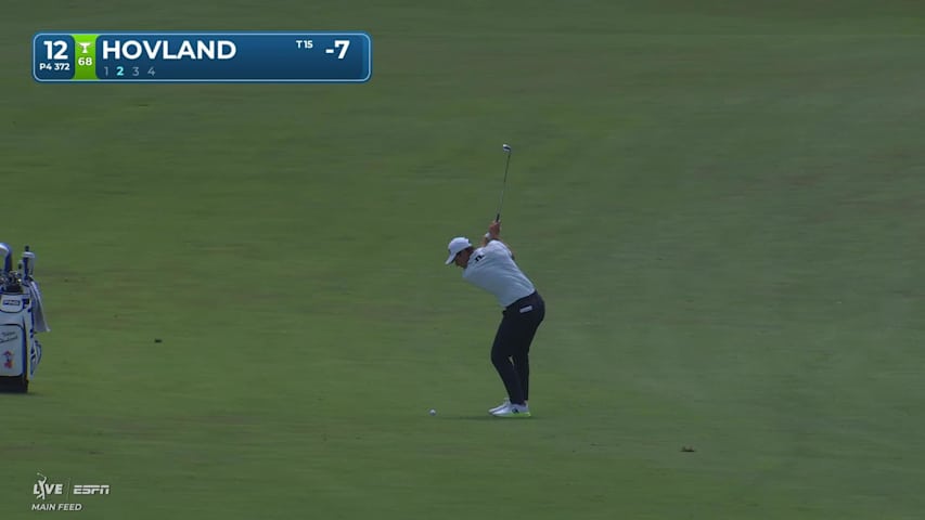 Viktor Hovland's 91-yard approach sets up birdie on No. 12 at RBC Canadian