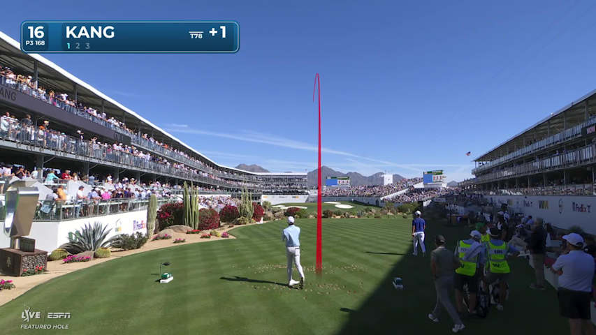 Jeffrey Kang's 168-yard tee shot to 10 feet sets up birdie on No. 16