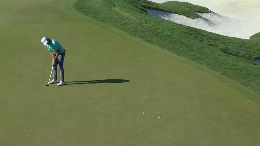 Roger Sloan makes a 16-foot birdie putt at Valero