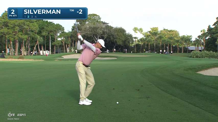 Ben Silverman sinks 37-foot birdie putt from rough on No. 2 at Cognizant Classic