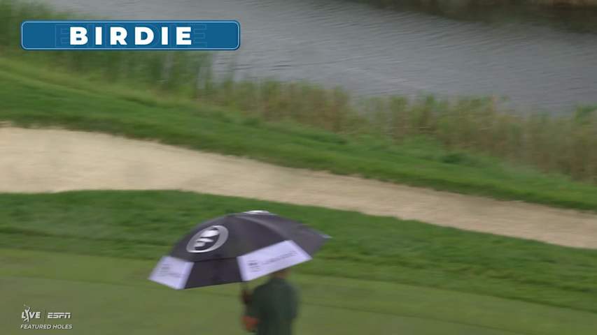 Tony Finau holes 54-foot bunker shot for birdie on No. 7 at RBC Canadian