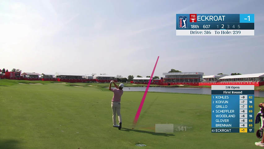 Austin Eckroat reaches par-5 No. 18 in two, makes birdie at 3M Open