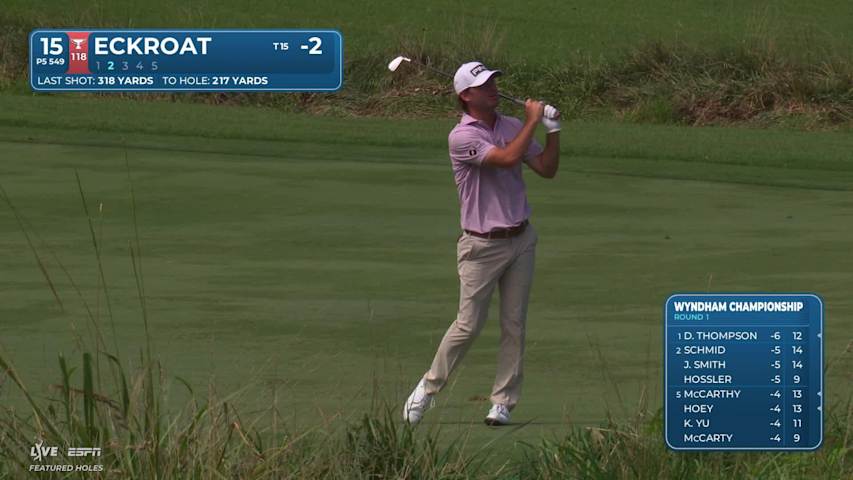 Austin Eckroat reaches par-5 No. 15 in two, makes birdie at Wyndham