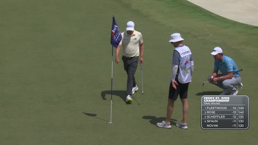 Matt Fitzpatrick holes out for birdie at FedEx St. Jude