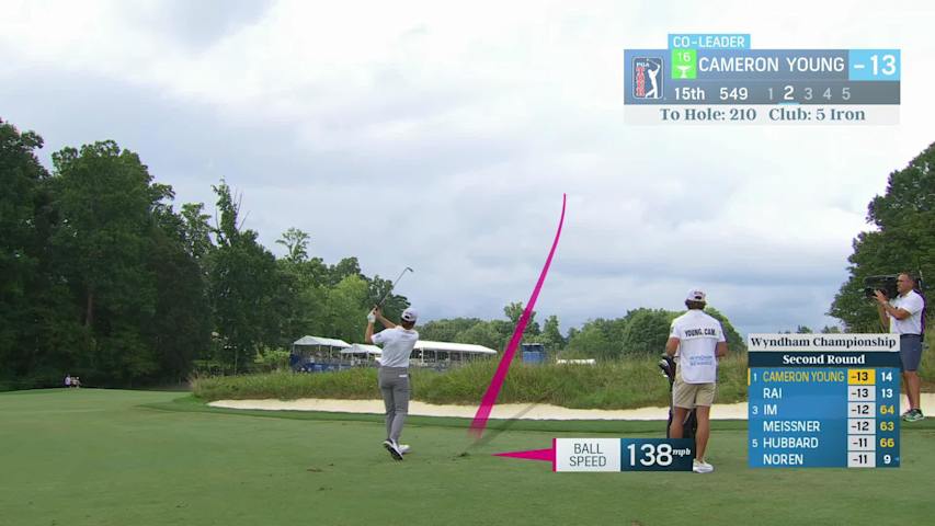 Cameron Young makes birdie on No. 15 at Wyndham